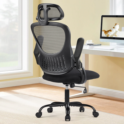 Mesh Ergonomic Executive Office Chair with Adjustable Headrest & Flip-up Arms – Home & Office