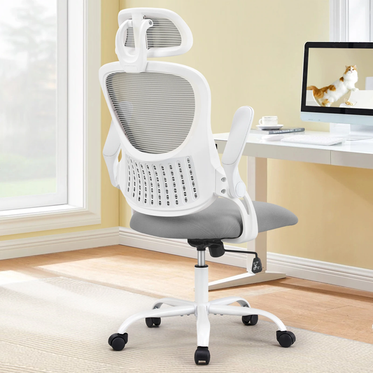 Mesh Ergonomic Executive Office Chair with Adjustable Headrest & Flip-up Arms – Home & Office