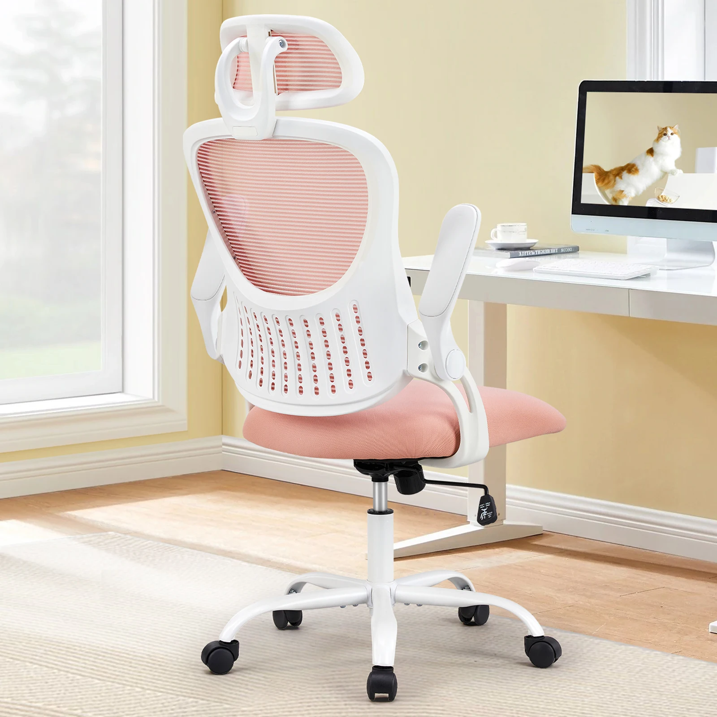 Mesh Ergonomic Executive Office Chair with Adjustable Headrest & Flip-up Arms – Home & Office